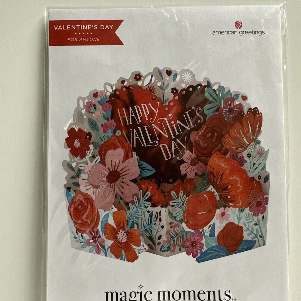 American Greetings Magic Moments Displayable Pop-Up Valentine's Day Card New